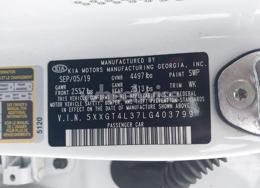 Photo 9 of 2020 Kia Optima LX (VIN 5XXGT4L37LG403799)