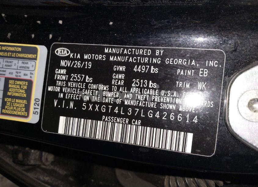 Photo 9 of 2020 Kia Optima LX (VIN 5XXGT4L37LG426614)