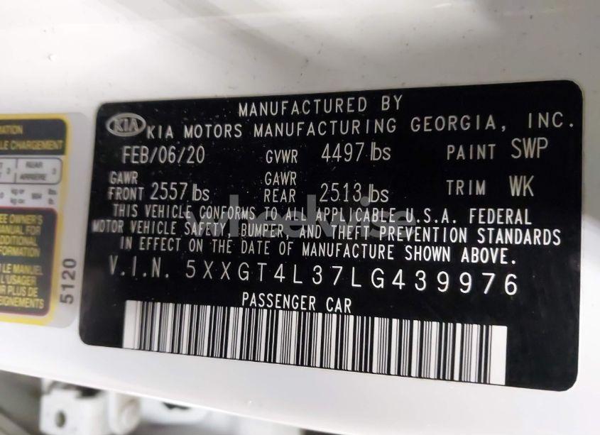 Photo 9 of 2020 Kia Optima LX (VIN 5XXGT4L37LG439976)