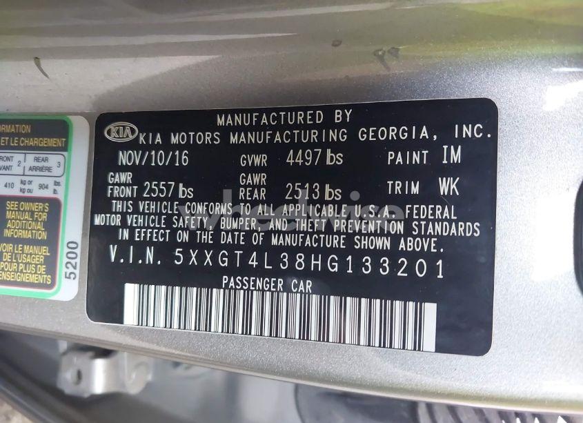 Photo 9 of 2017 Kia Optima LX (VIN 5XXGT4L38HG133201)