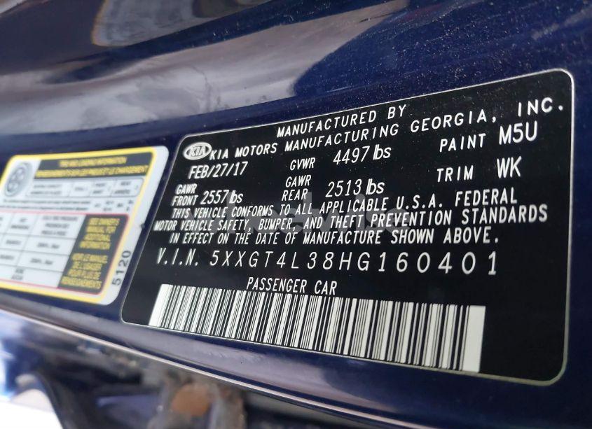 Photo 9 of 2017 Kia Optima LX (VIN 5XXGT4L38HG160401)