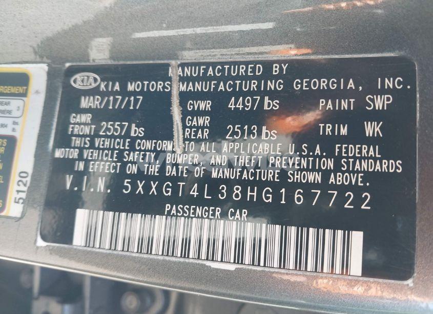 Photo 9 of 2017 Kia Optima LX (VIN 5XXGT4L38HG167722)