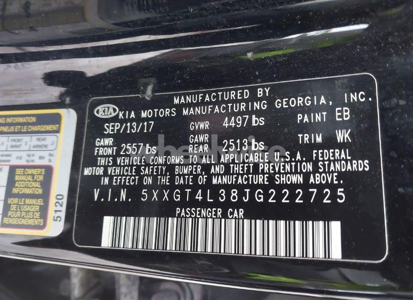 Photo 9 of 2018 Kia Optima LX (VIN 5XXGT4L38JG222725)