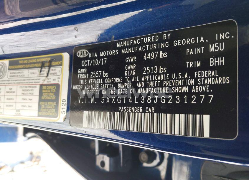 Photo 9 of 2018 Kia Optima LX (VIN 5XXGT4L38JG231277)