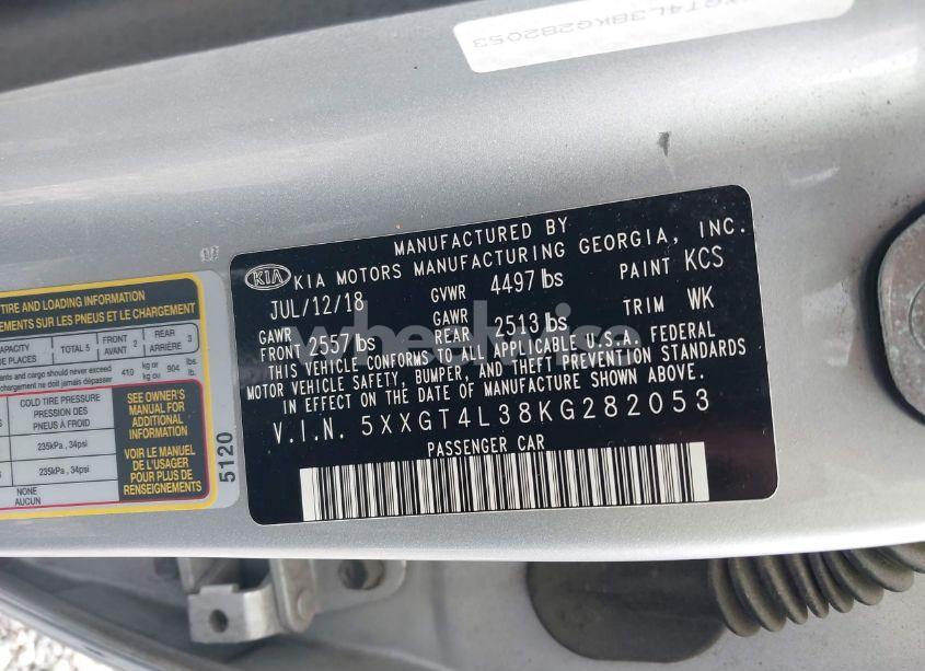 Photo 9 of 2019 Kia Optima LX (VIN 5XXGT4L38KG282053)