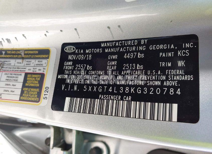 Photo 9 of 2019 Kia Optima LX (VIN 5XXGT4L38KG320784)