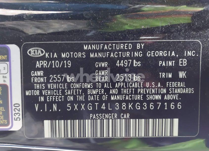 Photo 9 of 2019 Kia Optima S (VIN 5XXGT4L38KG367166)