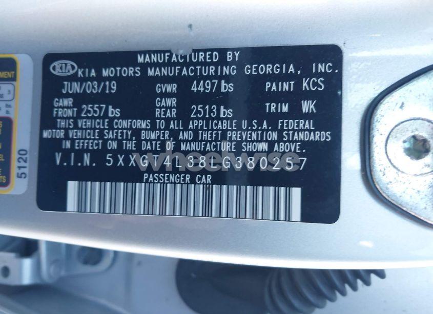 Photo 9 of 2020 Kia Optima LX (VIN 5XXGT4L38LG380257)