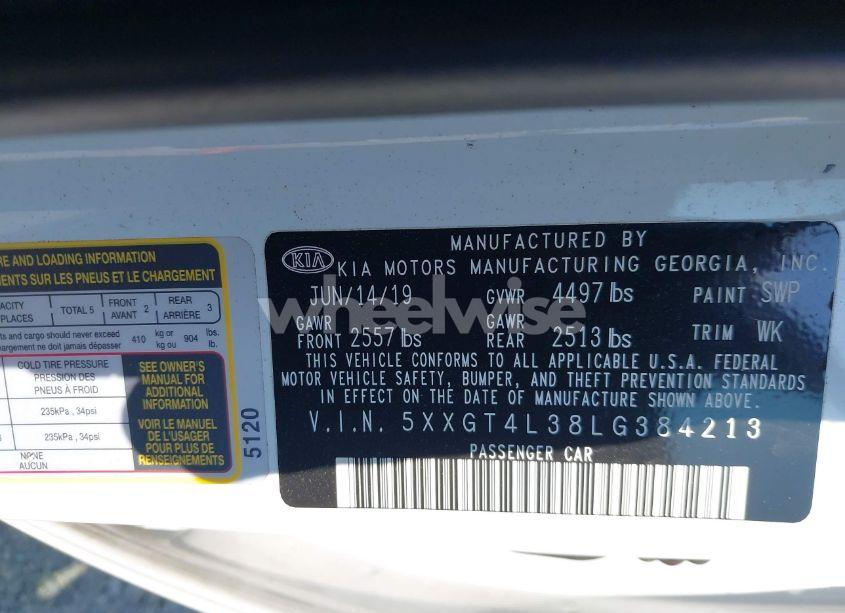 Photo 9 of 2020 Kia Optima LX (VIN 5XXGT4L38LG384213)