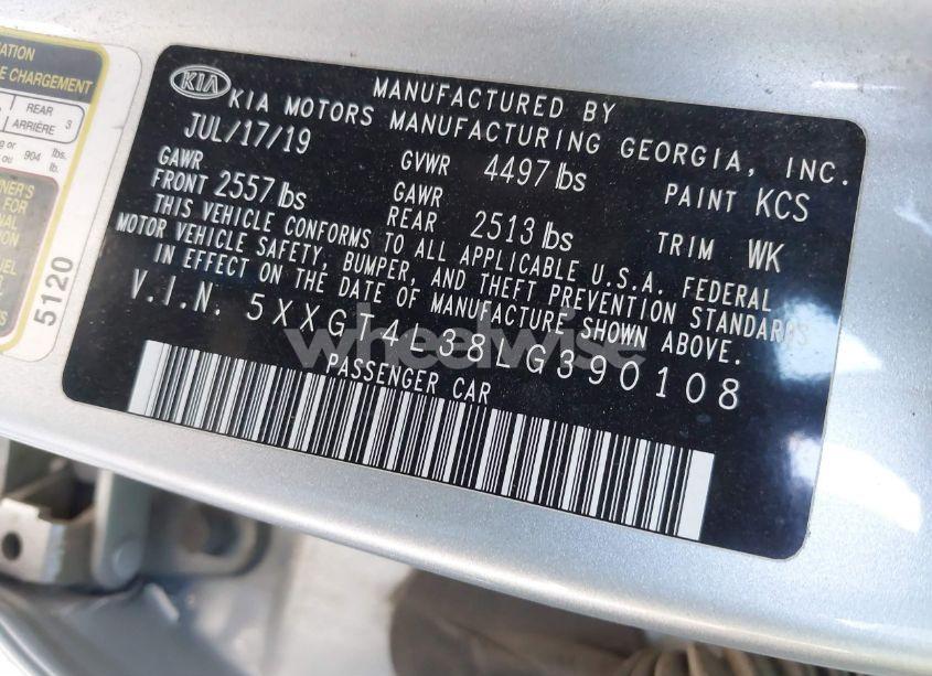 Photo 9 of 2020 Kia Optima LX (VIN 5XXGT4L38LG390108)