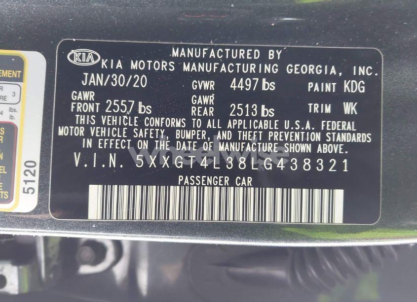 Photo 9 of 2020 Kia Optima LX (VIN 5XXGT4L38LG438321)