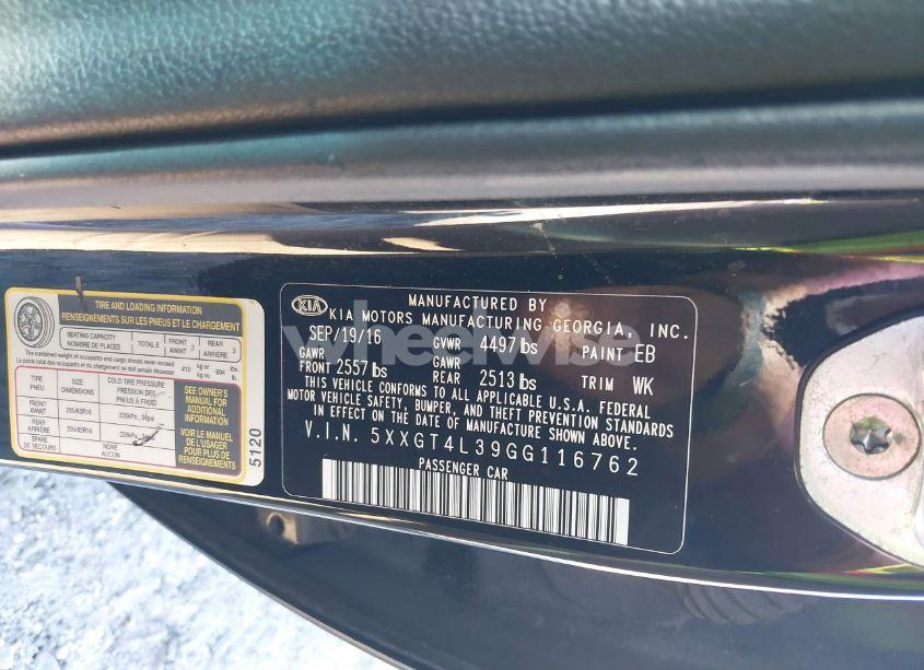 Photo 9 of 2016 Kia Optima LX (VIN 5XXGT4L39GG116762)