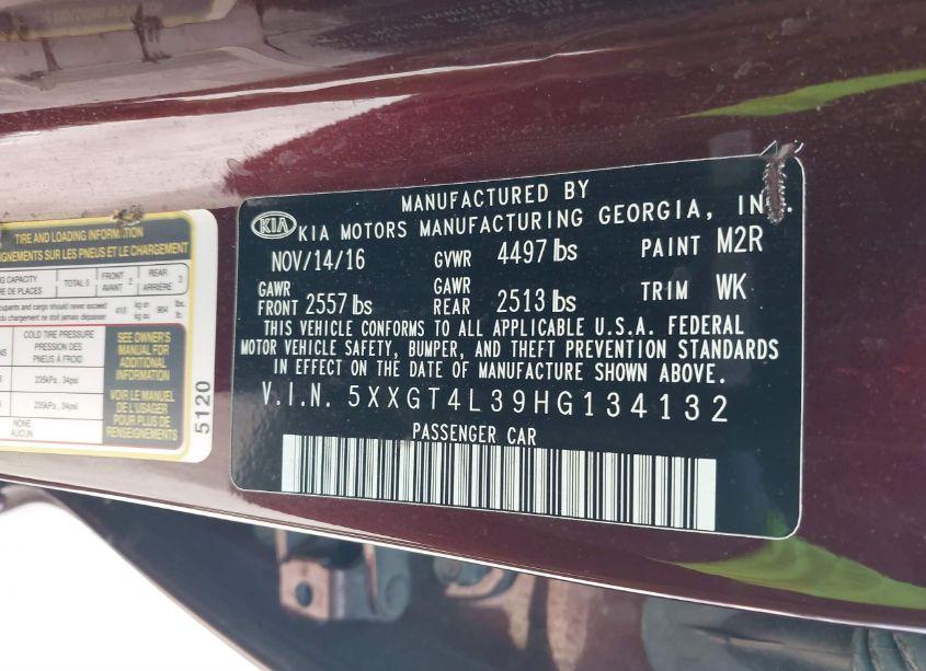 Photo 9 of 2017 Kia Optima LX (VIN 5XXGT4L39HG134132)