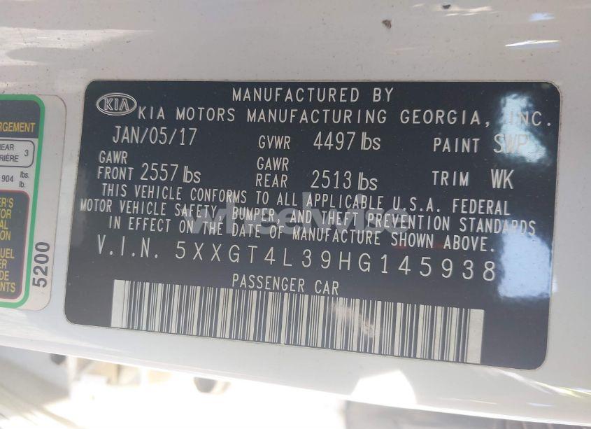 Photo 9 of 2017 Kia Optima LX (VIN 5XXGT4L39HG145938)