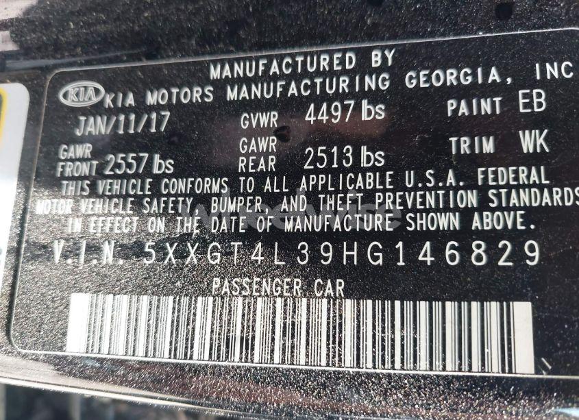 Photo 9 of 2017 Kia Optima LX (VIN 5XXGT4L39HG146829)