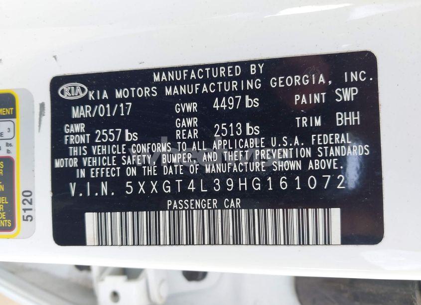 Photo 9 of 2017 Kia Optima LX (VIN 5XXGT4L39HG161072)