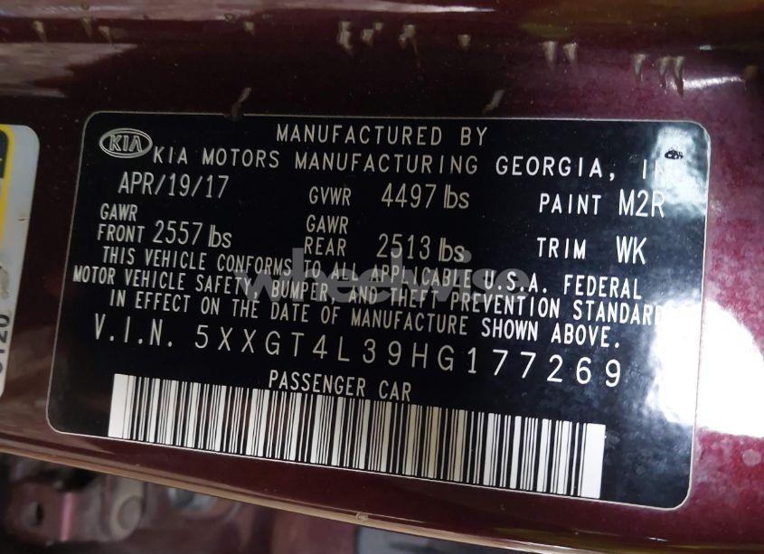 Photo 9 of 2017 Kia Optima LX (VIN 5XXGT4L39HG177269)