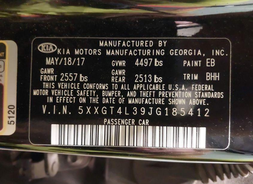 Photo 9 of 2018 Kia Optima LX (VIN 5XXGT4L39JG185412)