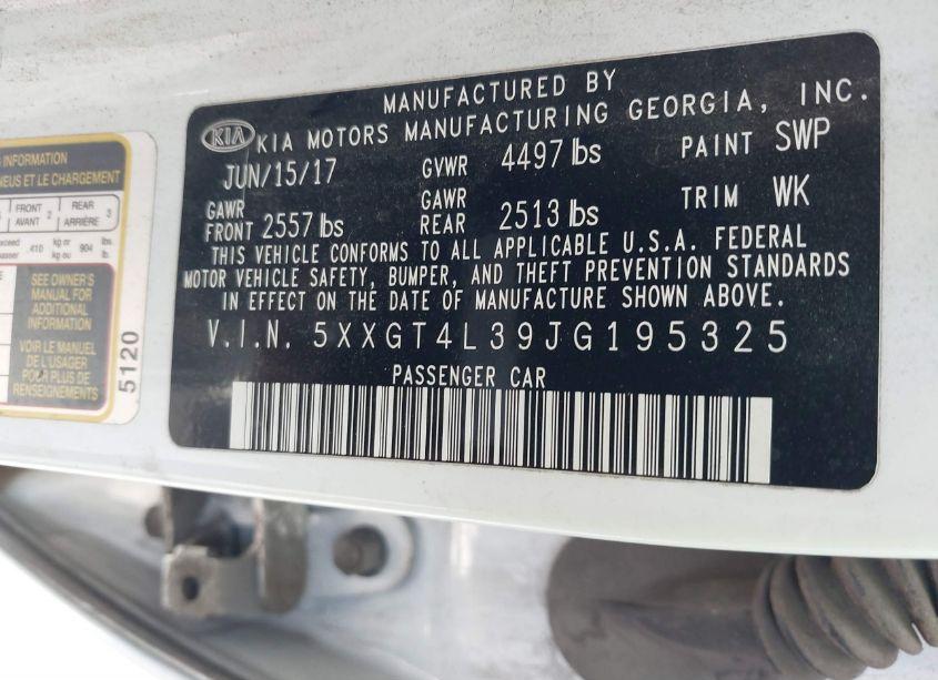 Photo 9 of 2018 Kia Optima LX (VIN 5XXGT4L39JG195325)