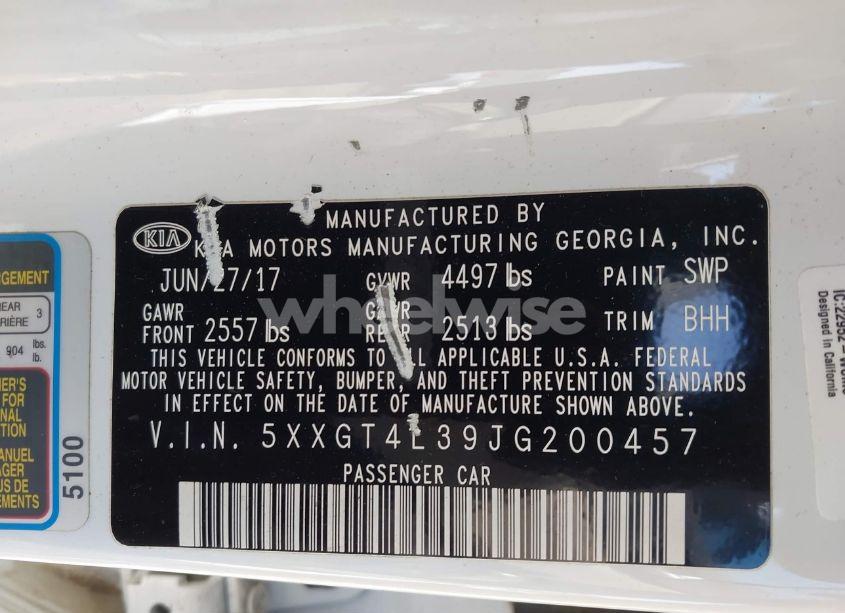 Photo 9 of 2018 Kia Optima LX (VIN 5XXGT4L39JG200457)