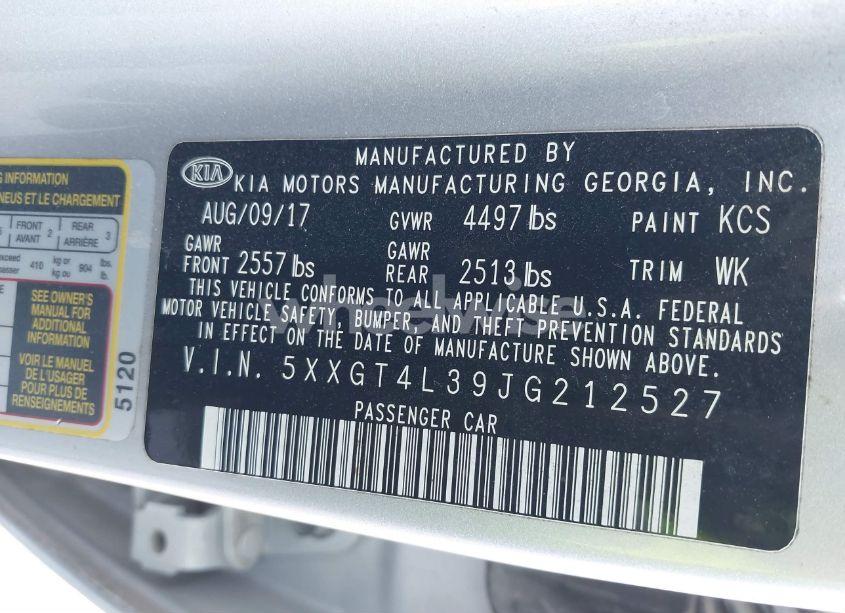 Photo 9 of 2018 Kia Optima LX (VIN 5XXGT4L39JG212527)