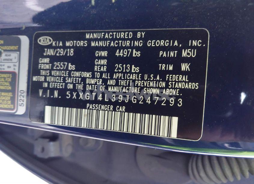 Photo 9 of 2018 Kia Optima S (VIN 5XXGT4L39JG247293)