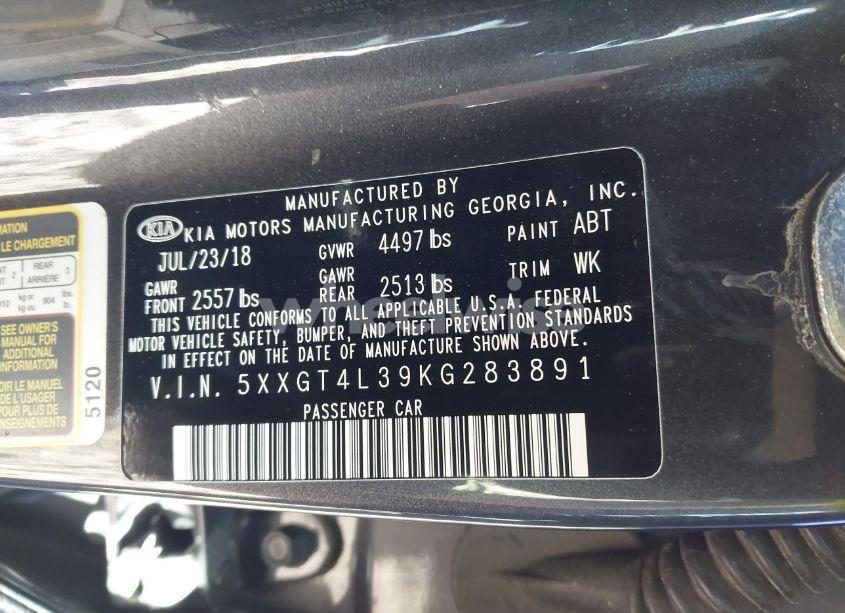 Photo 9 of 2019 Kia Optima LX (VIN 5XXGT4L39KG283891)