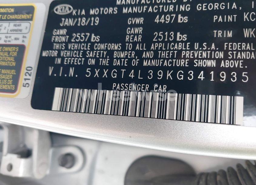 Photo 9 of 2019 Kia Optima LX (VIN 5XXGT4L39KG341935)