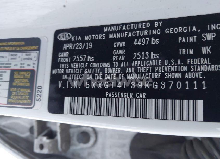 Photo 9 of 2019 Kia Optima LX (VIN 5XXGT4L39KG370111)