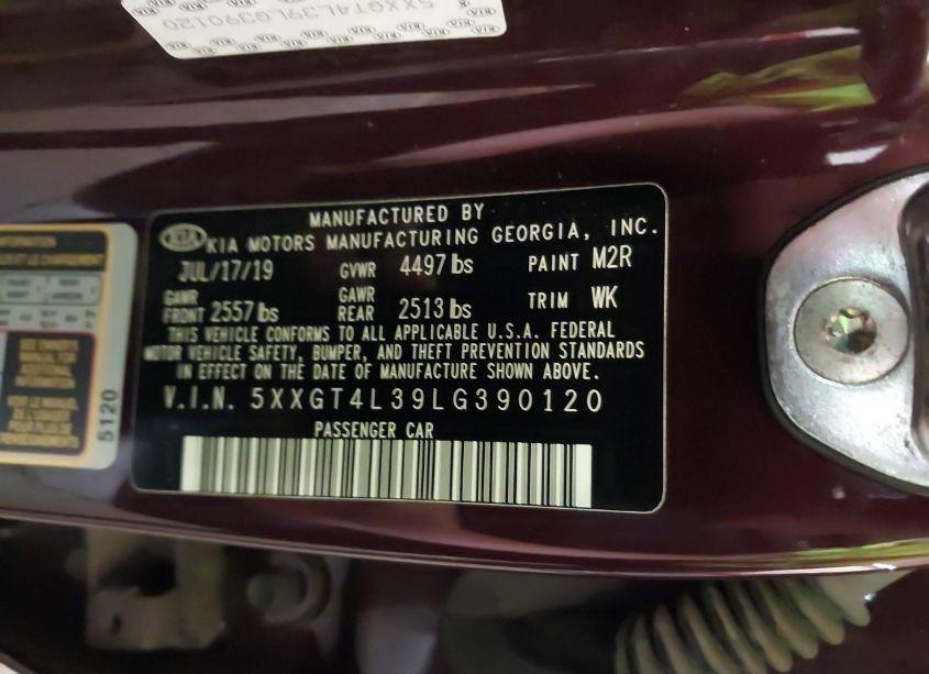 Photo 9 of 2020 Kia Optima LX (VIN 5XXGT4L39LG390120)