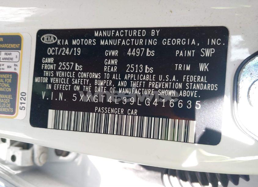 Photo 9 of 2020 Kia Optima LX (VIN 5XXGT4L39LG416635)