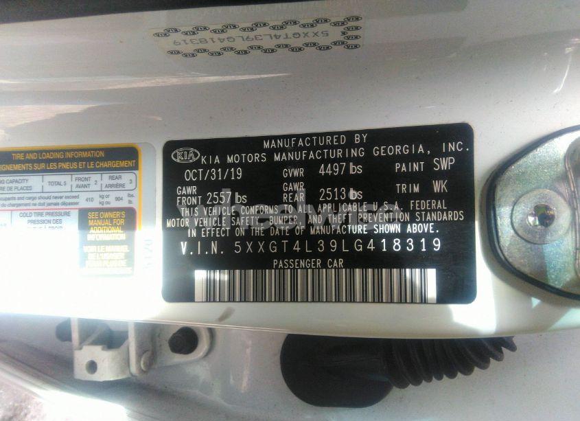 Photo 9 of 2020 Kia Optima LX (VIN 5XXGT4L39LG418319)