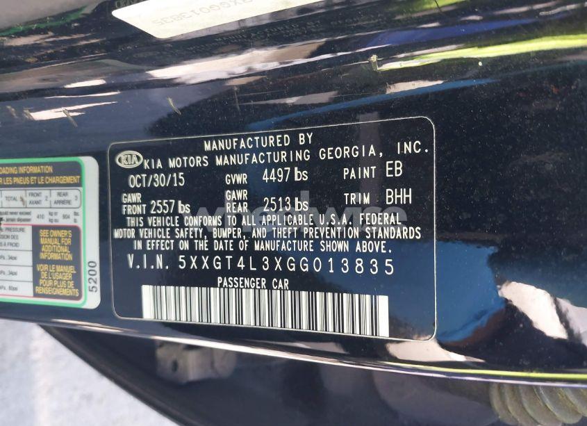 Photo 9 of 2016 Kia Optima LX (VIN 5XXGT4L3XGG013835)