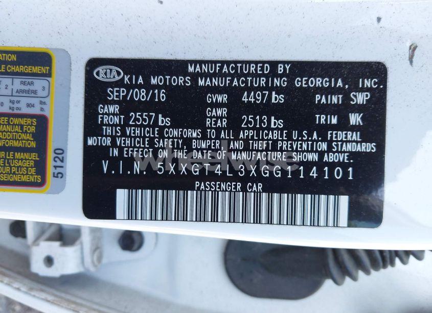 Photo 9 of 2016 Kia Optima LX (VIN 5XXGT4L3XGG114101)