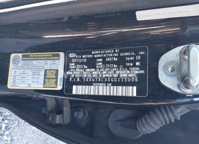 Photo 9 of 2016 Kia Optima LX (VIN 5XXGT4L3XGG115006)