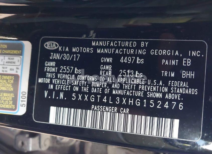 Photo 9 of 2017 Kia Optima LX (VIN 5XXGT4L3XHG152476)