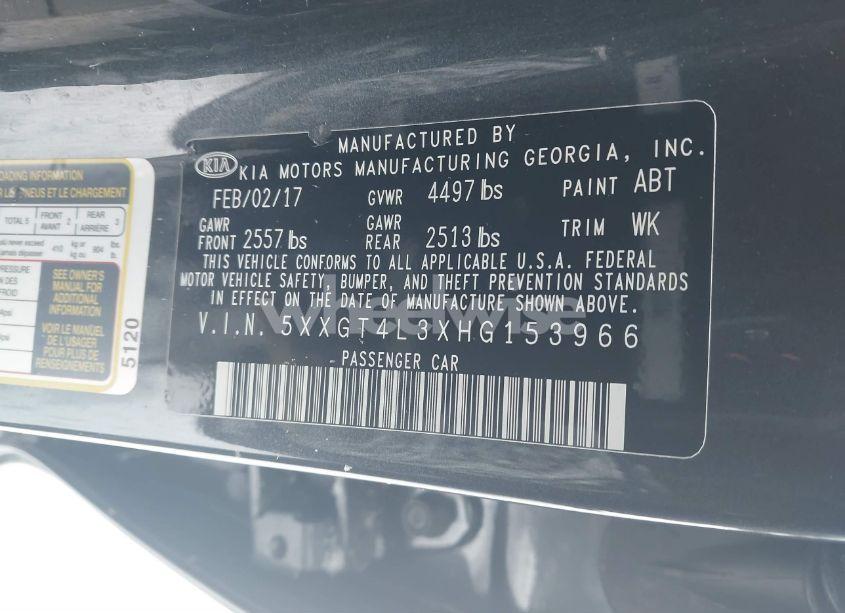 Photo 9 of 2017 Kia Optima LX (VIN 5XXGT4L3XHG153966)