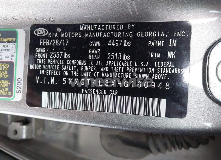 Photo 9 of 2017 Kia Optima LX (VIN 5XXGT4L3XHG160948)