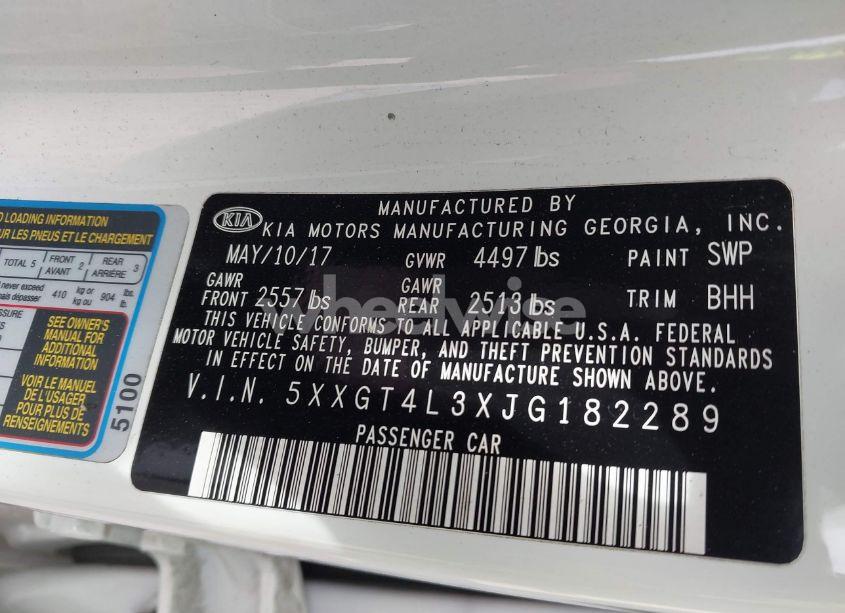 Photo 9 of 2018 Kia Optima LX (VIN 5XXGT4L3XJG182289)