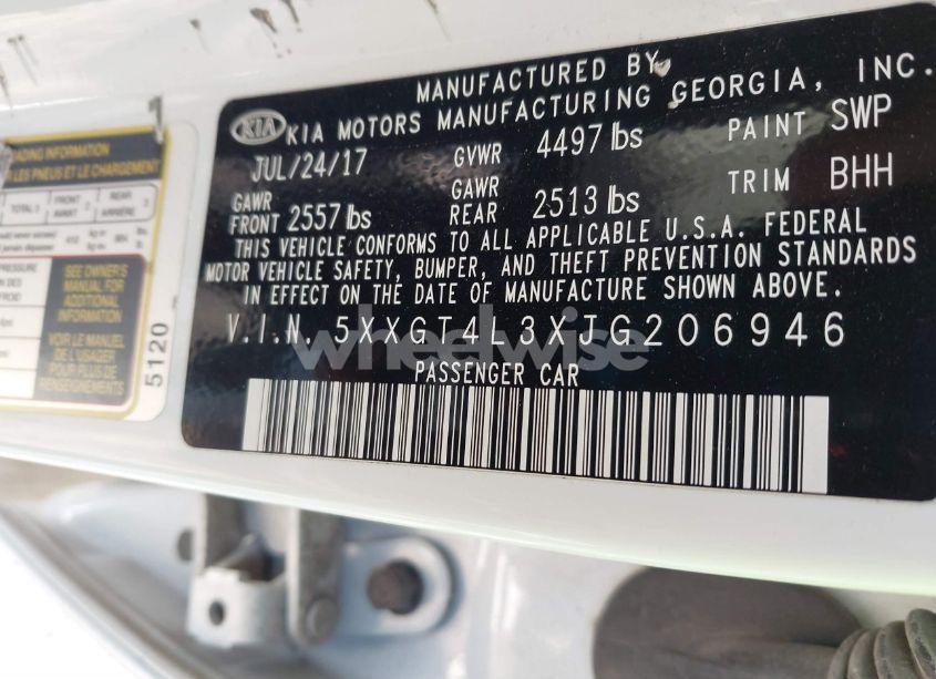 Photo 9 of 2018 Kia Optima LX (VIN 5XXGT4L3XJG206946)