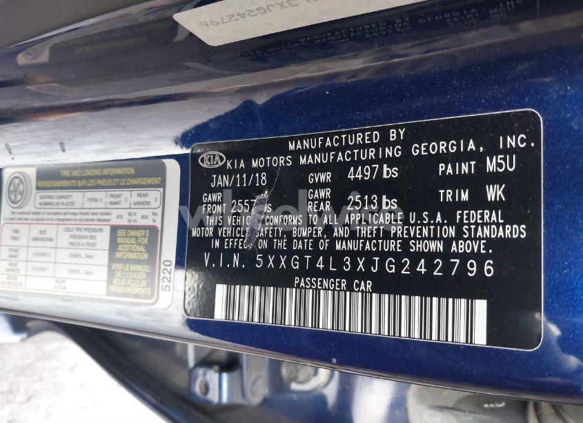 Photo 9 of 2018 Kia Optima S (VIN 5XXGT4L3XJG242796)