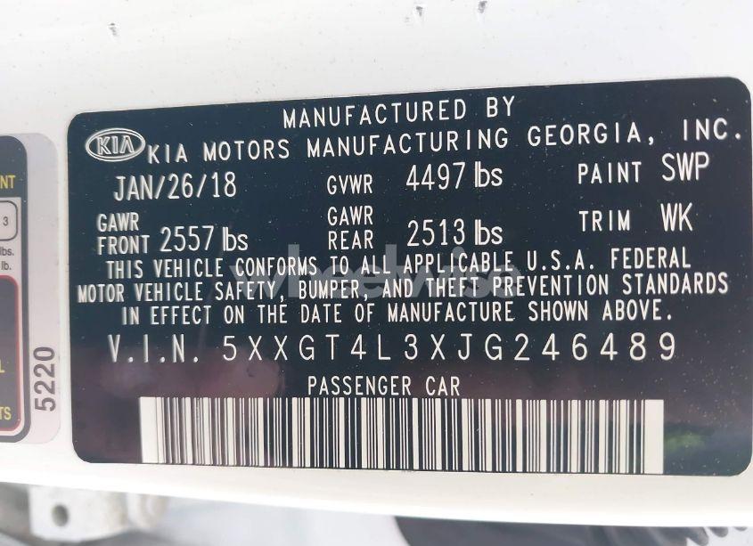 Photo 9 of 2018 Kia Optima S (VIN 5XXGT4L3XJG246489)