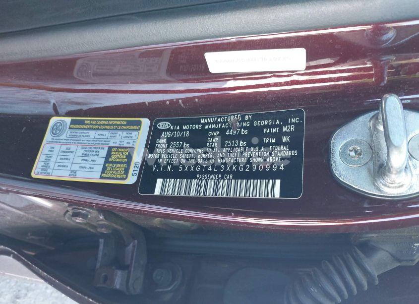 Photo 9 of 2019 Kia Optima LX (VIN 5XXGT4L3XKG290994)