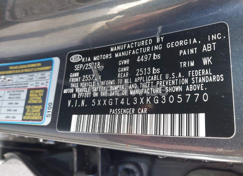 Photo 9 of 2019 Kia Optima LX (VIN 5XXGT4L3XKG305770)