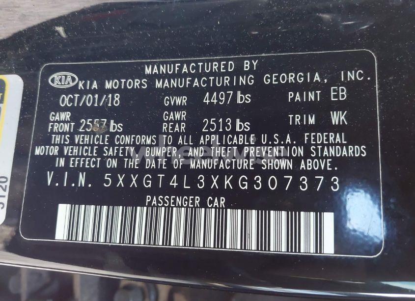 Photo 9 of 2019 Kia Optima LX (VIN 5XXGT4L3XKG307373)