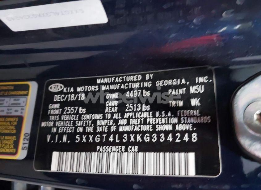 Photo 9 of 2019 Kia Optima LX (VIN 5XXGT4L3XKG334248)