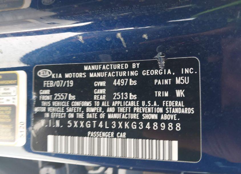 Photo 9 of 2019 Kia Optima LX (VIN 5XXGT4L3XKG348988)