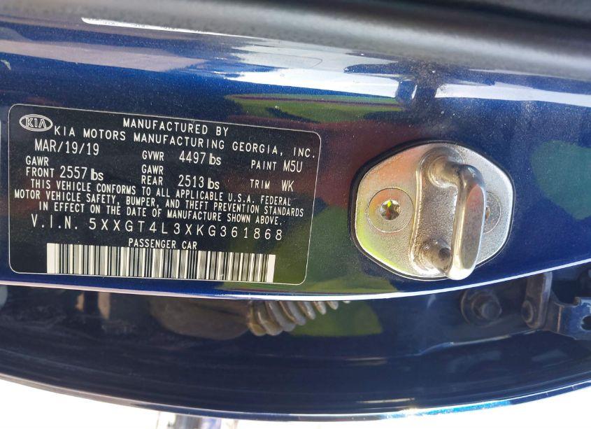 Photo 9 of 2019 Kia Optima LX (VIN 5XXGT4L3XKG361868)