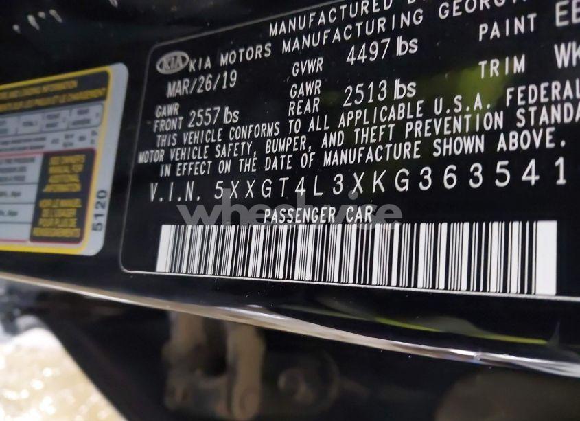 Photo 9 of 2019 Kia Optima LX (VIN 5XXGT4L3XKG363541)