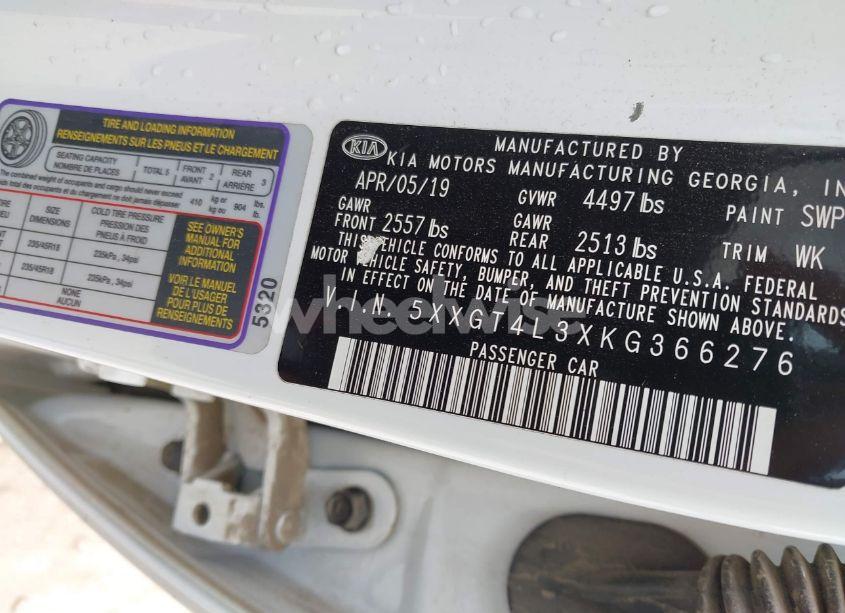 Photo 9 of 2019 Kia Optima S (VIN 5XXGT4L3XKG366276)